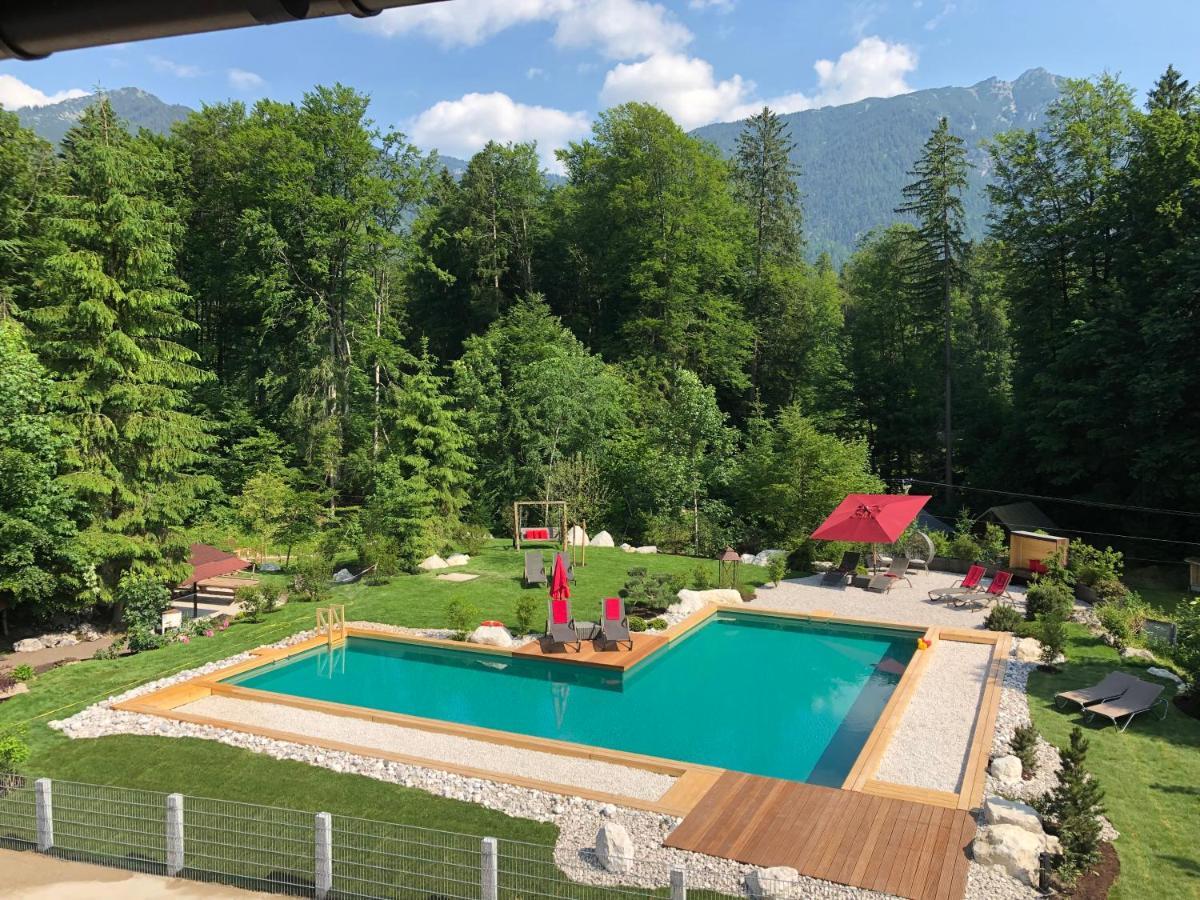 Bayern Resort Hotel - Adults Only - Mit Zugspitzblick - Eibsee-Naehe - Wellnessbereich - Naturpool Im Sommer Грайнау Экстерьер фото