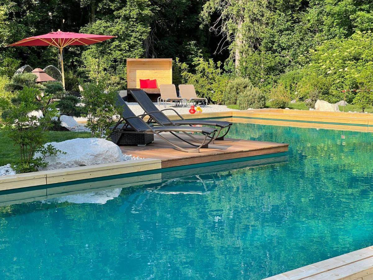 Bayern Resort Hotel - Adults Only - Mit Zugspitzblick - Eibsee-Naehe - Wellnessbereich - Naturpool Im Sommer Грайнау Экстерьер фото